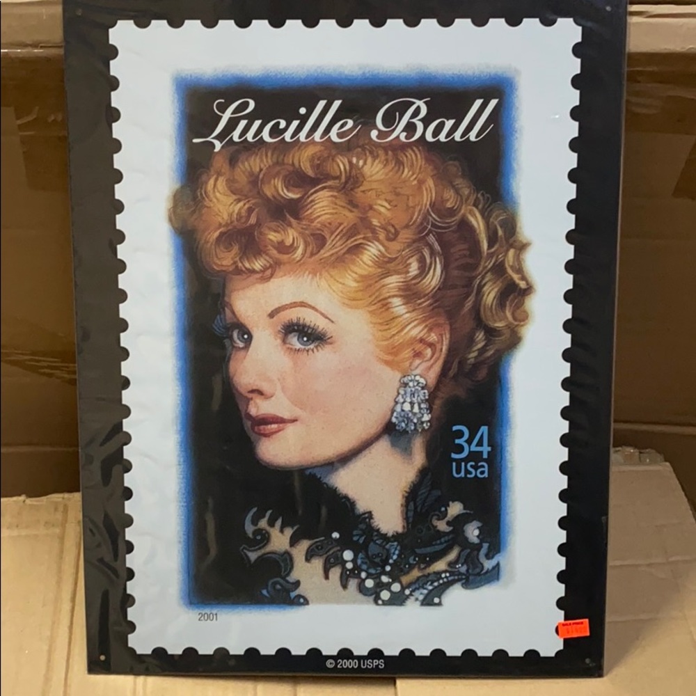Lucille Ball metal collectible sign